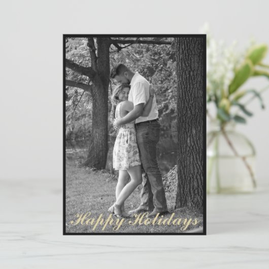 Carte de vœux classique à plat (Debout devant)