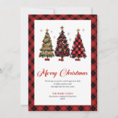 Carte de vœux classique arbre de Noël léopard or r (Devant)