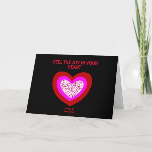 Carte de voeux classique au coeur joyeux (Devant)