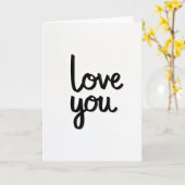 Carte de vœux classique blanc Love You Script (Fleur jaune)