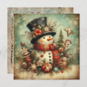 Carte de voeux classique de Noël Vintage (Devant / Derrière)