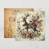 Carte de voeux classique de Noël Vintage (Devant / Derrière)