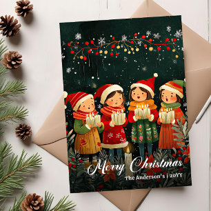 Carte de vœux classique de Noël vintage