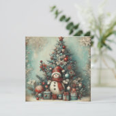 Carte de voeux classique de Noël Vintage (Debout devant)