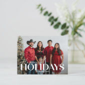 Carte de vœux classique gras Joyeuses Fêtes (Debout devant)