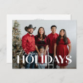 Carte de vœux classique gras Joyeuses Fêtes (Devant / Derrière)