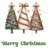 Carte de vœux classique Noël arbre léopard tons te