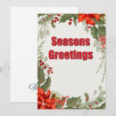 Carte de vœux classique pour les fêtes (Devant / Derrière)