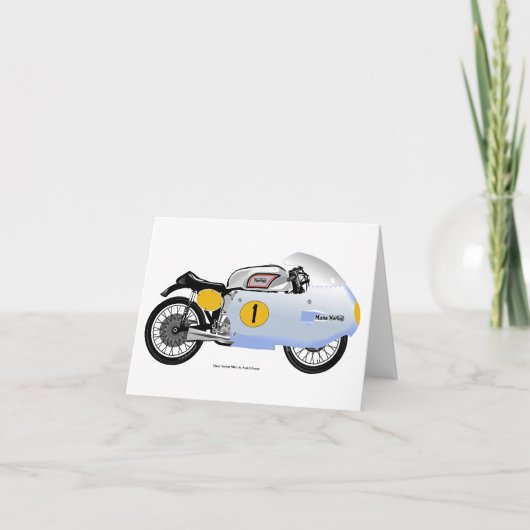 Carte de voeux classique pour moto. (Devant)