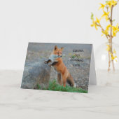 Carte de voeux Clever Sly Cunning Cute Fox (Fleur jaune)