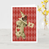 Carte de vœux Clown Chat (Fleur jaune)