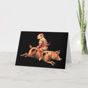 Carte de voeux clown fou