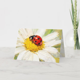 Carte de vœux "Coccinelle sur Marguerite"