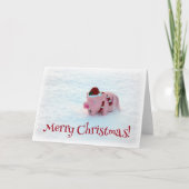 Carte de vœux cochonne de Noël adorable ! (Devant)