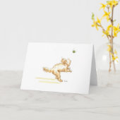 Carte de voeux 'Cockapoo' pour toute occasion. (Fleur jaune)