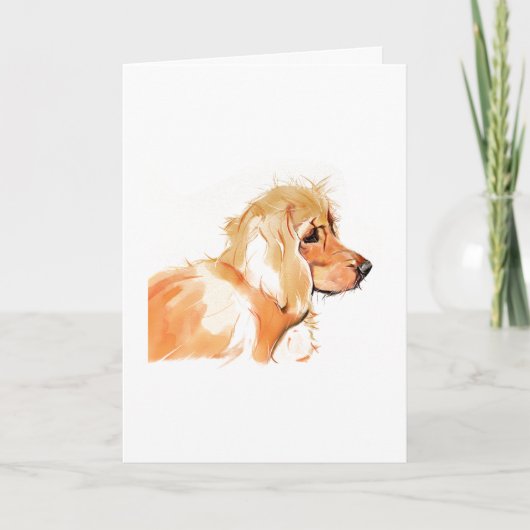 Carte de vœux Cocker Spaniel, Aquarelle (Devant)