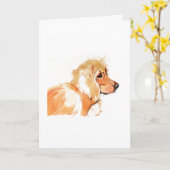 Carte de vœux Cocker Spaniel, Aquarelle (Fleur jaune)
