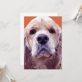 Carte de voeux Cocker Spaniel Painting (Devant/Arrière en situation)