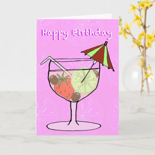 Carte de voeux Cocktail (Fleur jaune)