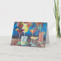 Carte de vœux Cocktails Colorés