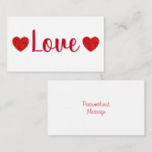 Carte de vœux Cœur à l'aquarelle rouge (Devant / Derrière)