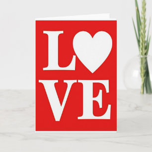 Carte de vœux Cœur d'amour rouge