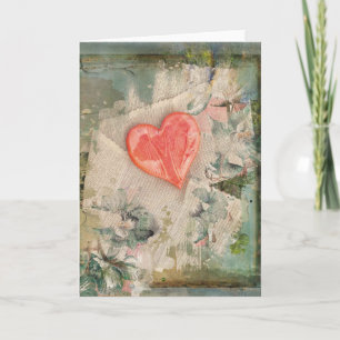 Carte de vœux Cœur dans les fleurs
