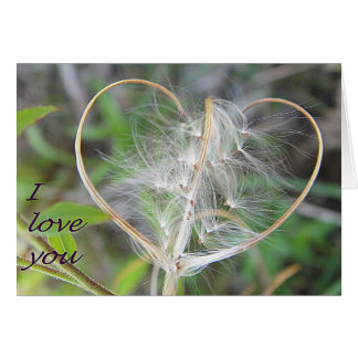 Carte de voeux Coeur plante : je vous aime