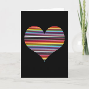 Carte de voeux Coeur Rainbow Ribbon