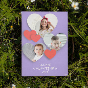 Carte de voeux Coeur tendance Collage Photo Lavand
