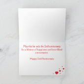 Carte de vœux - Cœurs flottants - 2e anniversaire  (Intérieur)