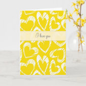 Carte de vœux coeurs jaunes (Fleur jaune)