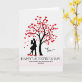 Carte de vœux Cœurs romantiques (Fleur jaune)