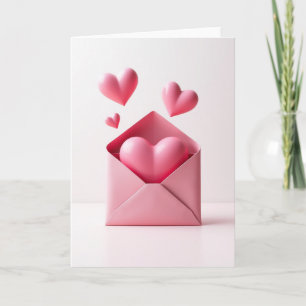 Carte de vœux Cœurs roses