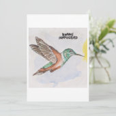 Carte de vœux Colibri (Debout devant)