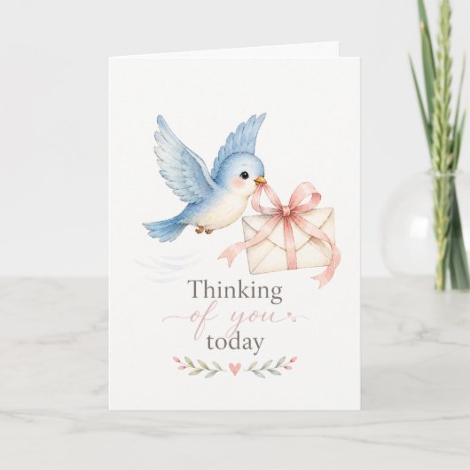Carte de vœux colibri Pensées pour vous aujourd'hu (Devant)