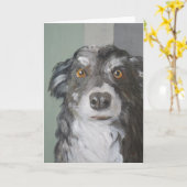 Carte de voeux Collie Bordure (Fleur jaune)