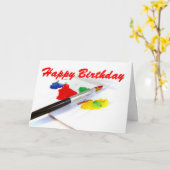 Carte de voeux colorée d'anniversaire (Fleur jaune)