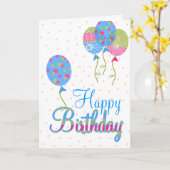 Carte de voeux colorée d'anniversaire de ballons (Fleur jaune)