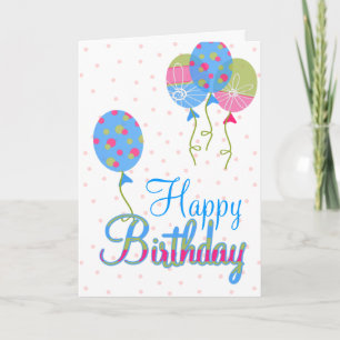Carte de voeux colorée d'anniversaire de ballons