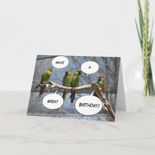 Carte de voeux colorée d'oiseaux (Devant)