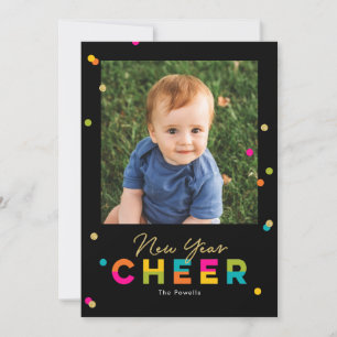 Carte de vœux colorée et lumineuse pour le Nouvel