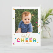 Carte de vœux colorée et lumineuse pour les fêtes (Debout devant)