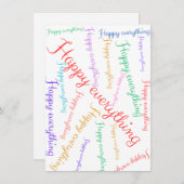 Carte de vœux colorée 'Happy Everything' (Devant / Derrière)