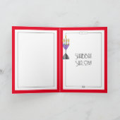 Carte de voeux colorée moderne Menorah (Intérieur)