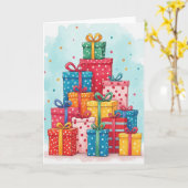Carte de Vœux Colorée pour Anniversaire (Fleur jaune)