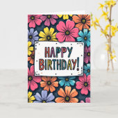 Carte de vœux colorée pour célébration (Fleur jaune)