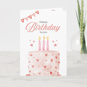 Carte de vœux colorée pour gâteau d'anniversaire