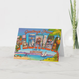 Carte de vœux colorée vintage de Floride
