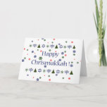 Carte de voeux combinée de Hanoukka de Noël<br><div class="desc">Chrismukkah heureux ! Ou était-il, joyeux Chanumas ? L'une ou l'autre manière, si vous êtes l'un des millions qui ont 2 vacances d'hiver à votre maison, voici une grande carte de voeux pour le votre ! Décoré en rouge, vert, et le bleu avec des étoiles de David, des arbres de...</div>